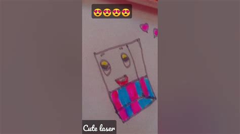 how do cute laser #drawing #easy step by step sketch colour and 2 pink blue sad short video ...