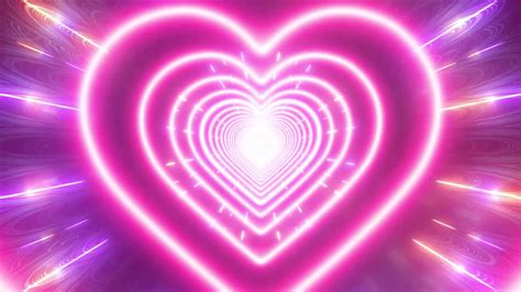 Neon Love Heart Tunnel Fast Motion | TikTok Trend Romantic Particles Love Glow Moving Background ...