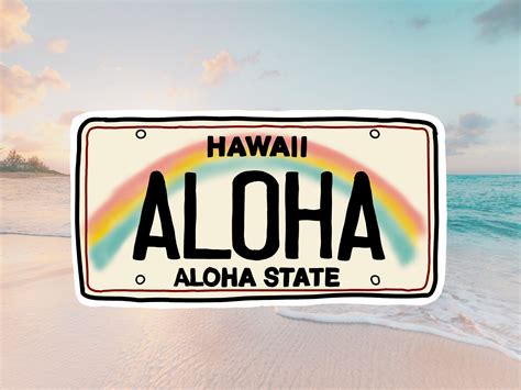 Hawaii License Plate Vinyl Decal | Hawaii Sticker | Laptop Sticker ...