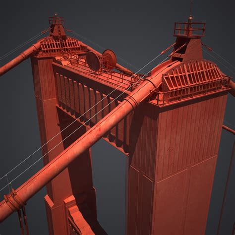 golden gate bridge architecture 3d model