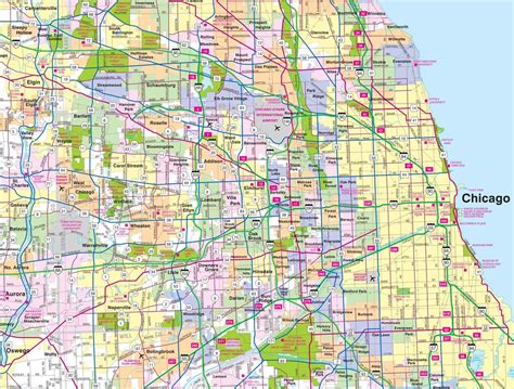 TheMapStore | Northern Illinois Highway Wall Map