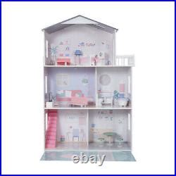 Girls Wooden 3 Levels Dollhouse with Furniture Barbie or Bratz Doll House FF | Dolls House Wooden