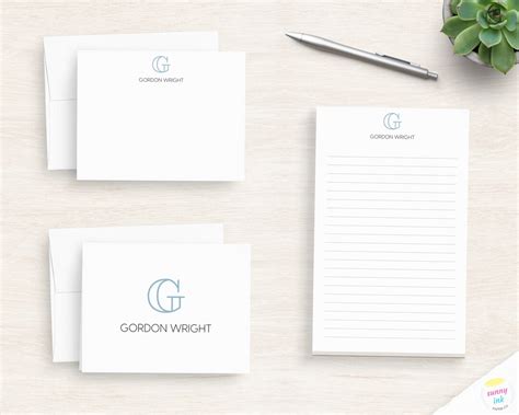 Personalized Monogram Stationery Classic Notecard and Notepad ...