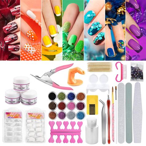 Nail Art Kit, Acrylic Nail Art Tool 1 Set Full Acrylic Powder Nail Art ...