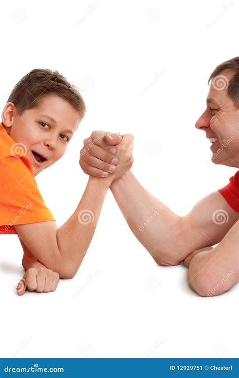 Funny Arm Wrestling Stock Image - Image: 12929751