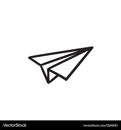 Paper airplane sketch icon Royalty Free Vector Image