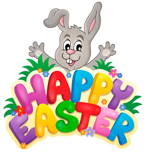 Easter Bunny Clip art - Transparent Happy Easter with Bunny PNG Clipart Picture png download ...