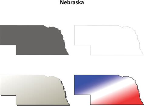 Nebraska Outline Map Set Stock Illustration - Download Image Now ...