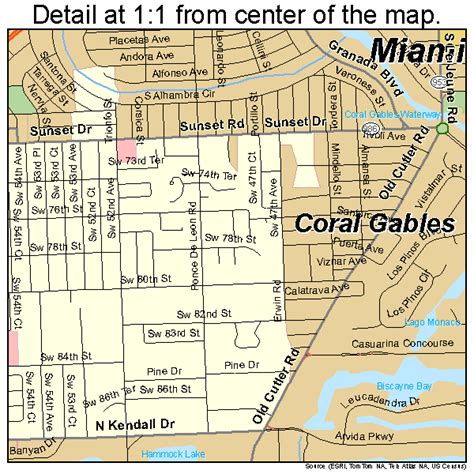 Street Map Of Coral Gables Florida | Tourist Map Of English