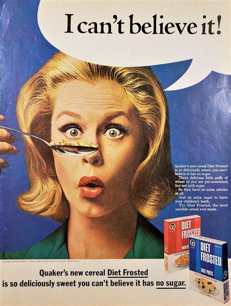 1965 Quaker Diet Frosted Cereal Vintage Print Ad W/elizabeth | Etsy | Vintage ads, Retro ...