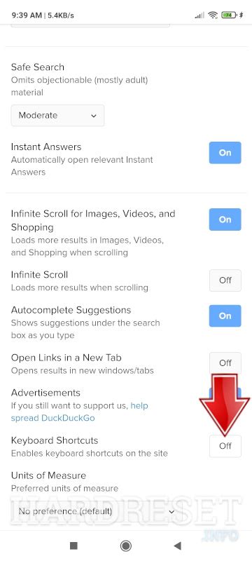 How to Enable Keyboard Shortcuts in DuckDuckGo Privacy Browser - HardReset.info