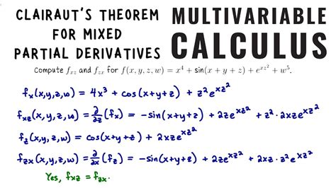 Clairaut's Theorem and higher order derivatives, Multivariable Calculus - YouTube