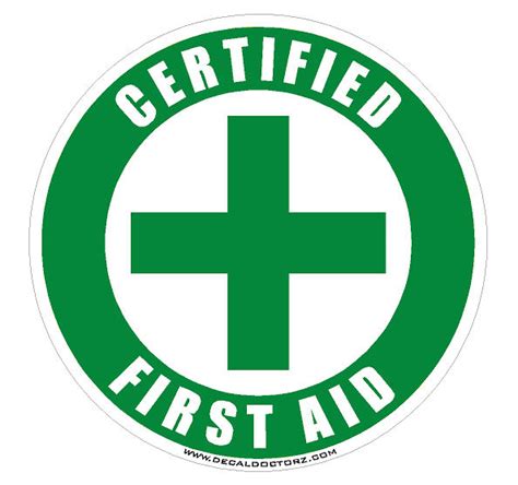 Certified First Aid Decal [dec-hh-cert_first_aid] - $2.25 Decal Doctorz, Saving You Money One ...