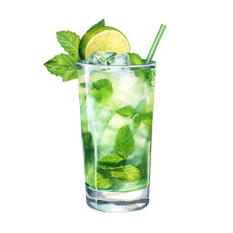 Mojito Cocktail Watercolor Clipart 24282480 PNG