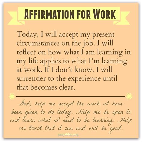 Affirmation for Work - Prayables