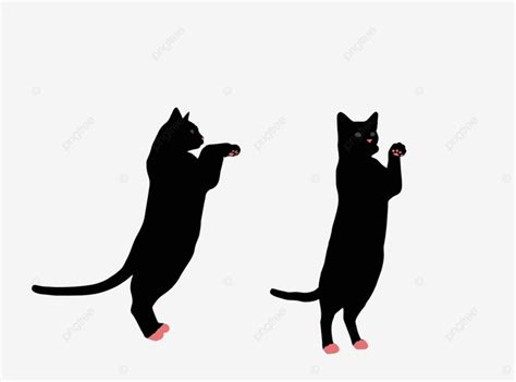 Cat Silhouette In Curious Pose Shadow Sketch White Background Vector ...