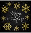 Template greeting card merry christmas black Vector Image