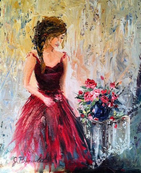 Art print of Original Oil Painting Feminine Romantic Woman | Etsy