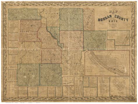 Morgan County Ohio 1854 - Old Map Reprint - OLD MAPS