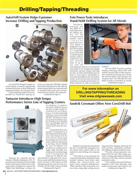 Manufacturing News – SouthWest – April 2012 - AutoDrill