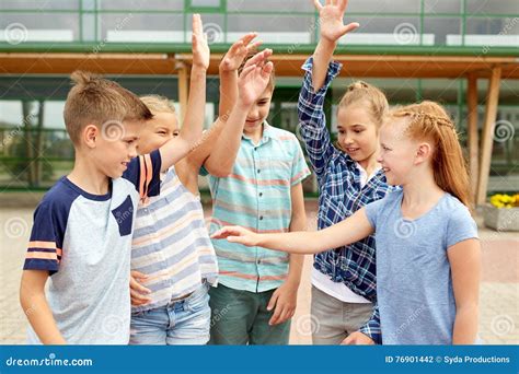 Group of Happy Elementary School Students Stock Photo - Image of friends, happy: 76901442