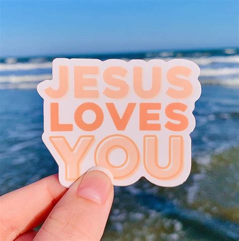 Jesus Loves You Sticker, Christian Weatherproof Sticker, Cute Christian ...