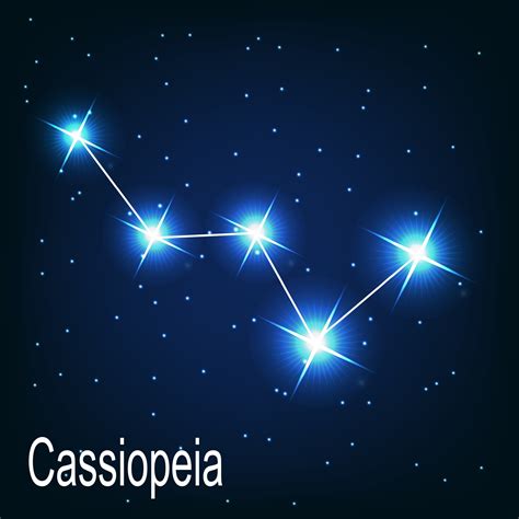 The constellation Cassiopeia star in the night sky. 3392894 Vector Art ...