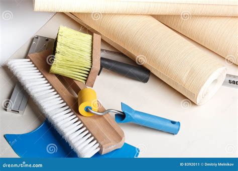 Wallpapering tools stock image. Image of building, interior - 8392011