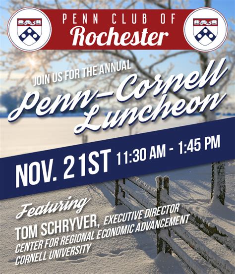 Penn Alumni - Penn Club of Rochester: Annual Penn-Cornell Luncheon