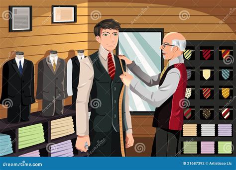 Tailor fitting for suit stock vector. Illustration of measuring - 21687392