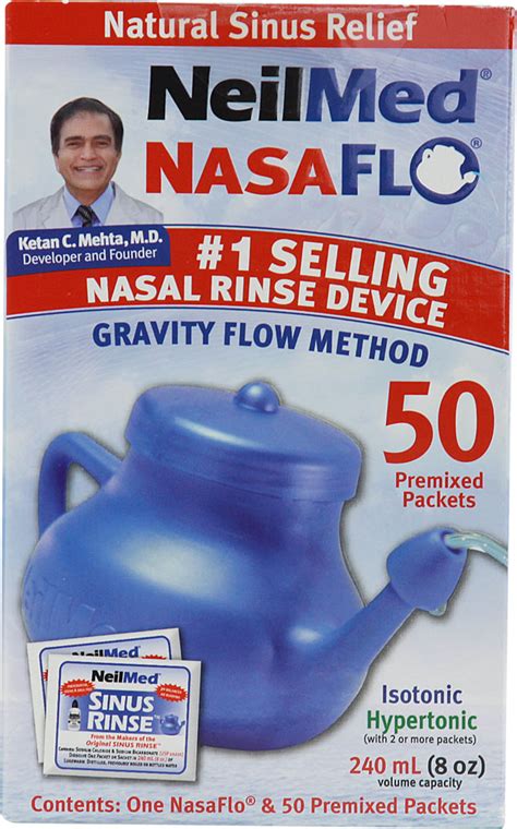 NeilMed NasaFlo® Neti Pot with 50 Pre-mixed Packets -- 1 Neti Pot - Vitacost