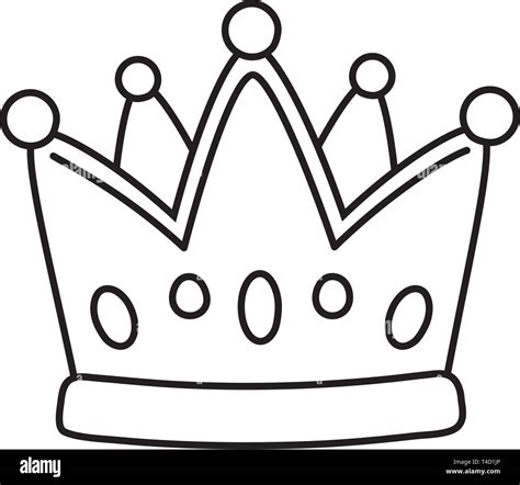 crown icon cartoon isolated black and white vector illustration graphic design Stock Vector ...