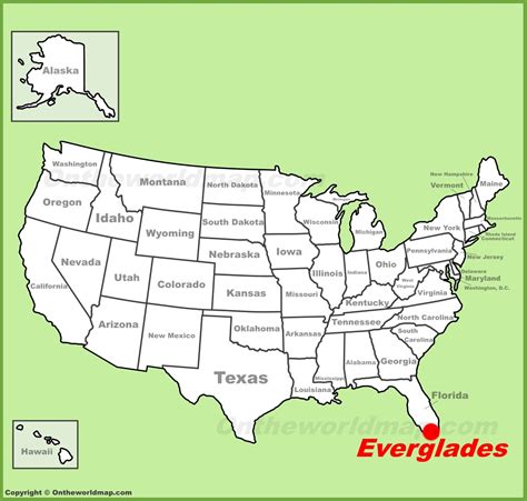 Everglades National Park location on the U.S. Map - Ontheworldmap.com