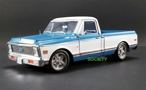 ACME Chevrolet C10 Custom - Blue/White • DiecastSociety.com