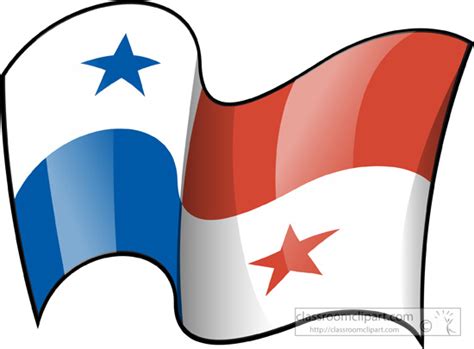 World Flags : Panama-flag-waving-3 : Classroom Clipart