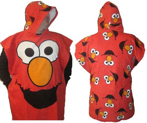 Sesame Street Elmo Hooded Bath Beach Cotton Towel Robe