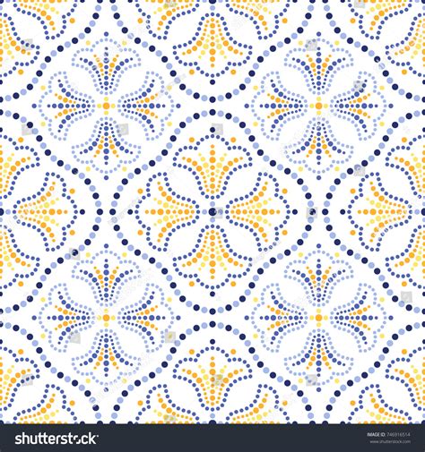 Traditional Portugal Azulejos Inspired Seamless Pattern Stock Vector ...