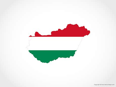 Printable Vector Map of Hungary - Flag | Free Vector Maps