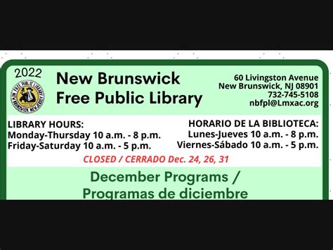 All The New Brunswick Library December Events | New Brunswick, NJ Patch