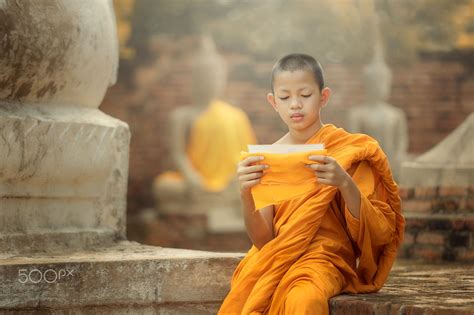 Novices monk - Novices at Ayutthaya Historical Park in Thailand | Monk ...