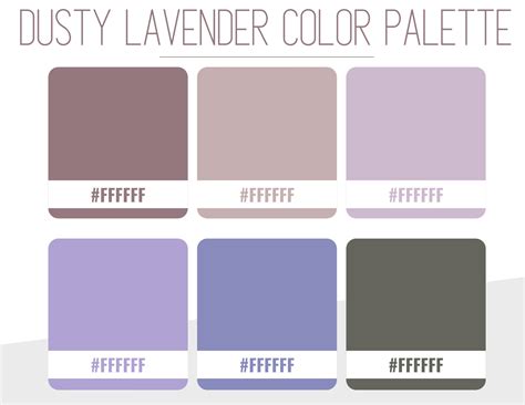 Dusty Lavender Color Palette Hex Code Dusty Lavender Brand - Etsy Norway