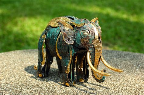 Elephant metal sculpture