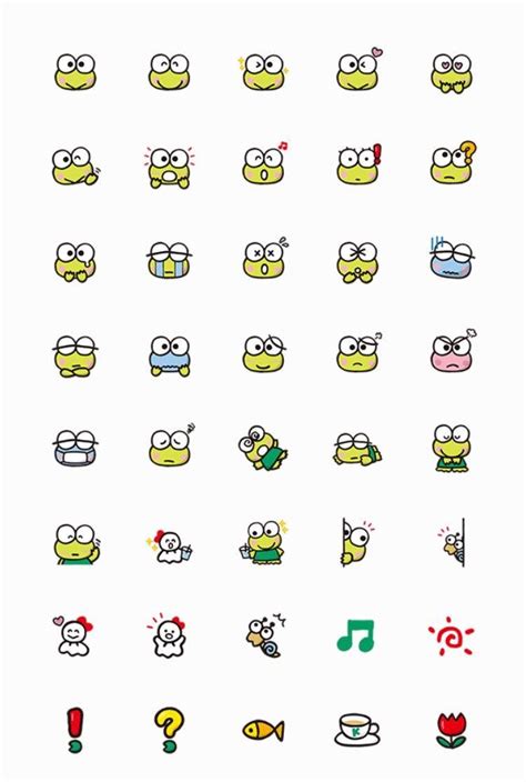 Kero Kero Keroppi Sanrio Washi emoji planner stickers 40 pcs by JpKrHk on Etsy | Keroppi ...