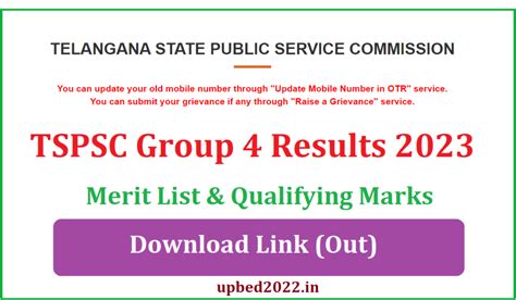 TSPSC Group 4 Results 2023 Link (Out) tspsc.gov.in 2024 Group 4 Merit List Pdf (District Wise)