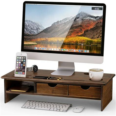 Tribesigns Monitor Stand Riser With Storage Organizer Drawers Bamboo for sale online | eBay ...