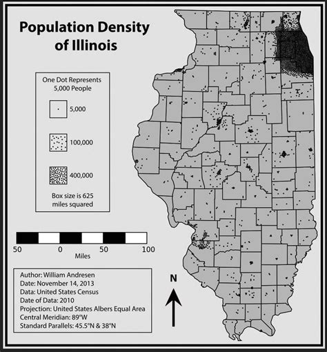 Population Density Map of Illinois