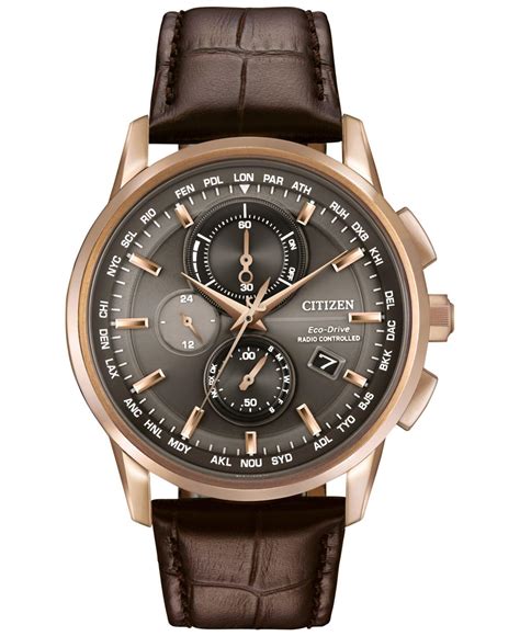 Citizen Men's Chronograph Eco-drive Brown Leather Strap Watch 43mm At8113-04h in Brown for Men ...