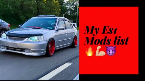 My slammed Es1 / 7th Gen civic Mods list ! - YouTube