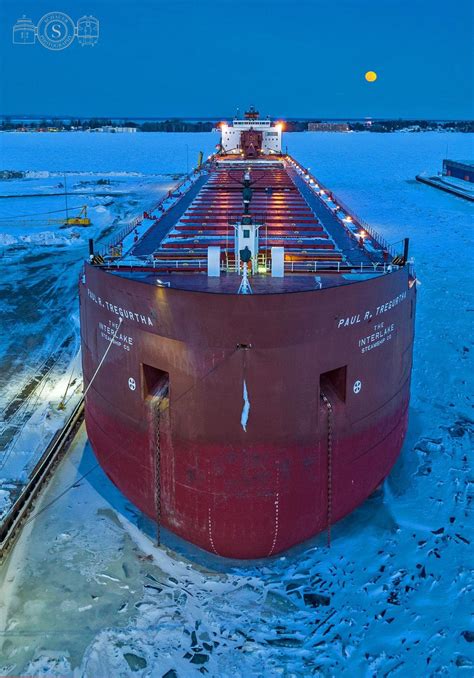 M/V Paul R. Tregurtha wintering at the Duluth port terminal under the ...