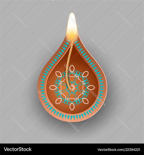 Diwali oil lamp Royalty Free Vector Image - VectorStock